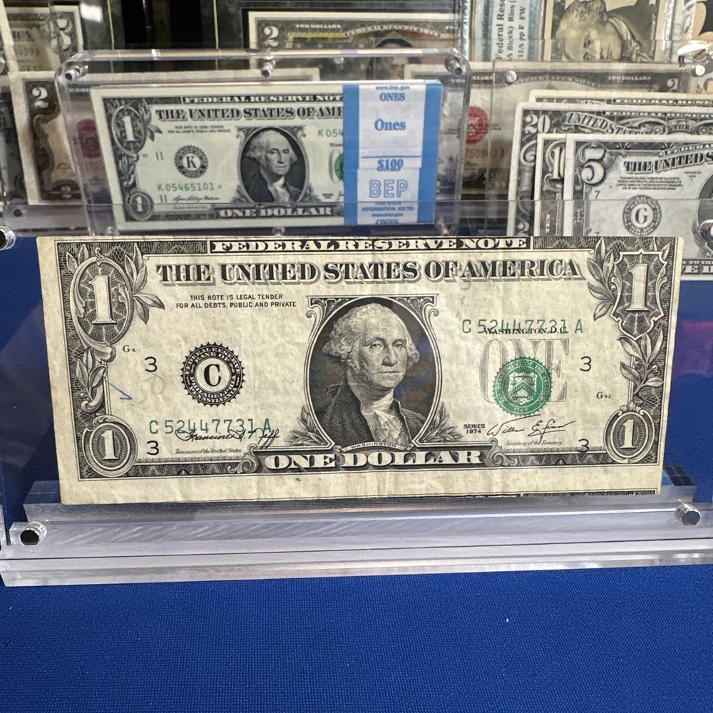 1974 $1 Bill - Cutting Error & Shifted ! MAJOR MULTI-ERROR NOTE! 1