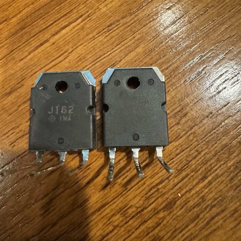 HITACHI 2SJ162 & 2SK1058 ORIGINAL PULLED AUDIO OUTPUT TRANSISTORS (PAIR)
