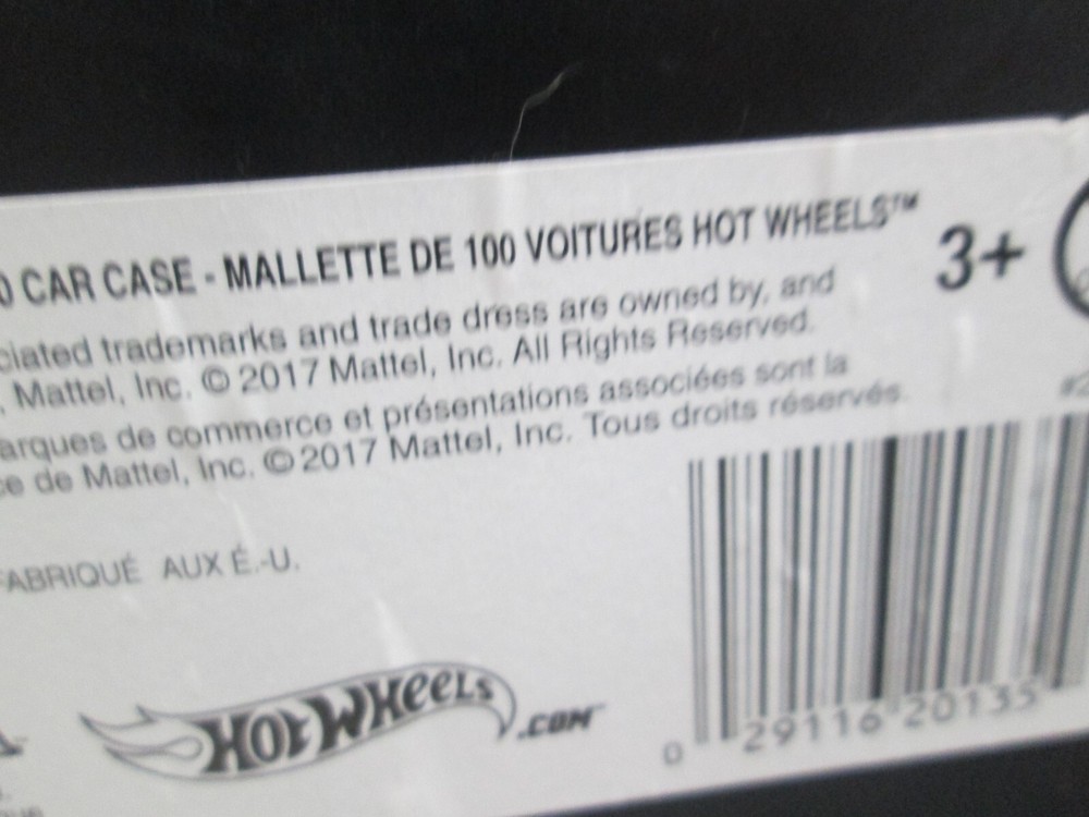 Lot x 2 Hot Wheels 100 Car Rolling Storage Case With Retractable Handle 2017-18