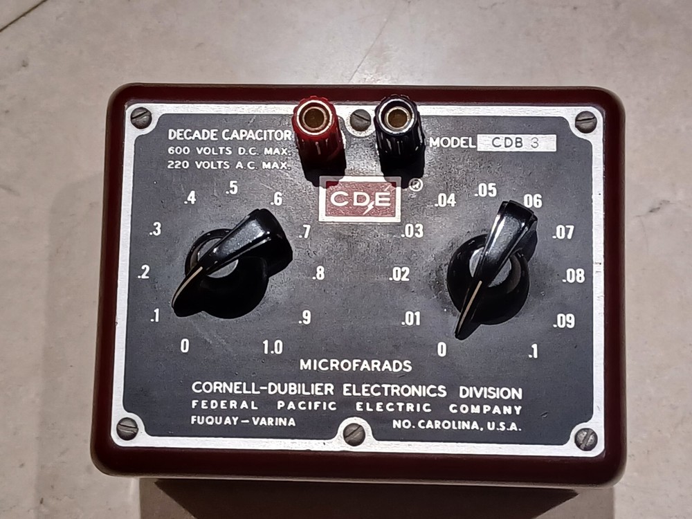 Vintage Cornell-Dubilier Decade Capacitor Model CDB3 - Untested