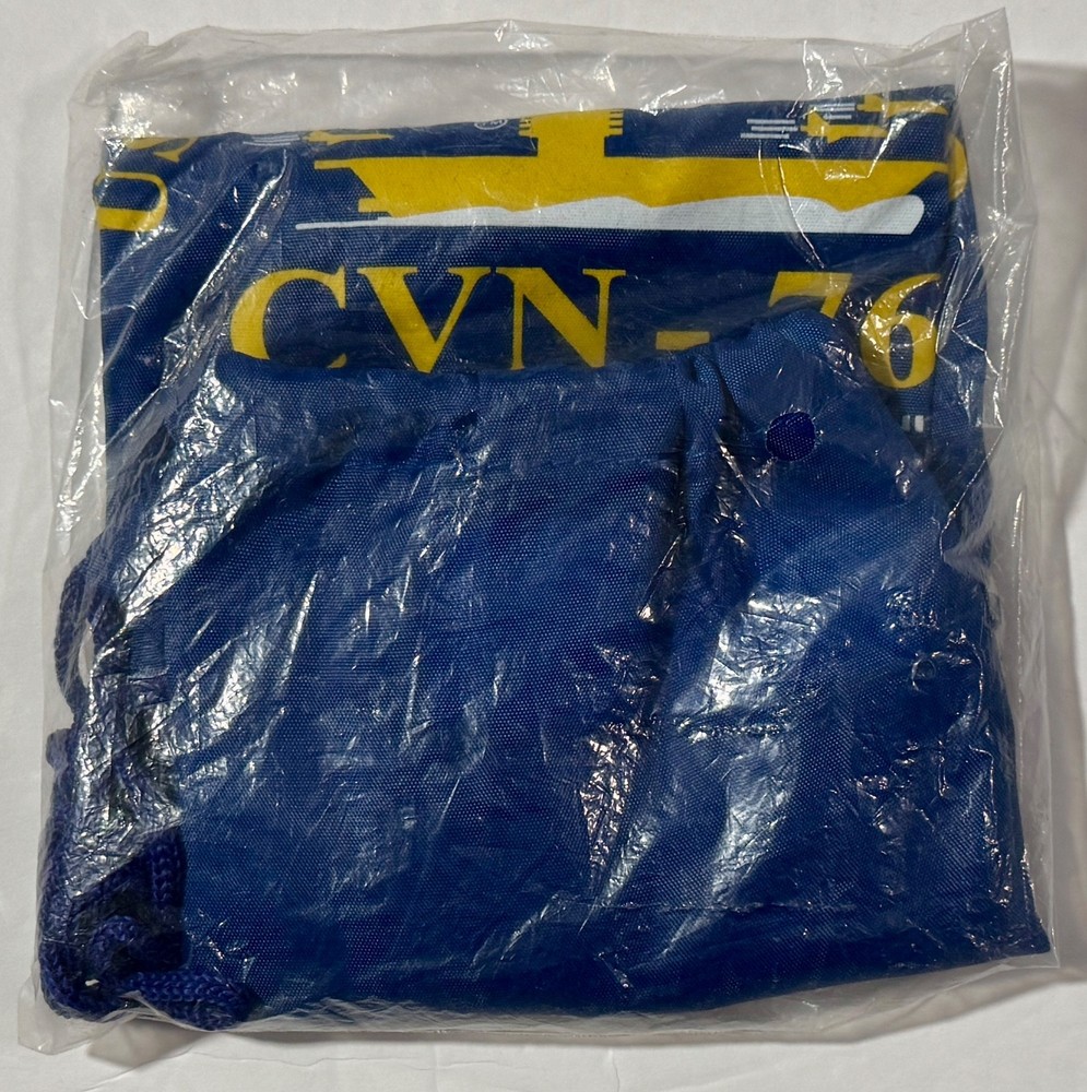 USS Ronald Reagan CVN-76 "Peace Through Strength" Backpack Drawstring Bag - NEW