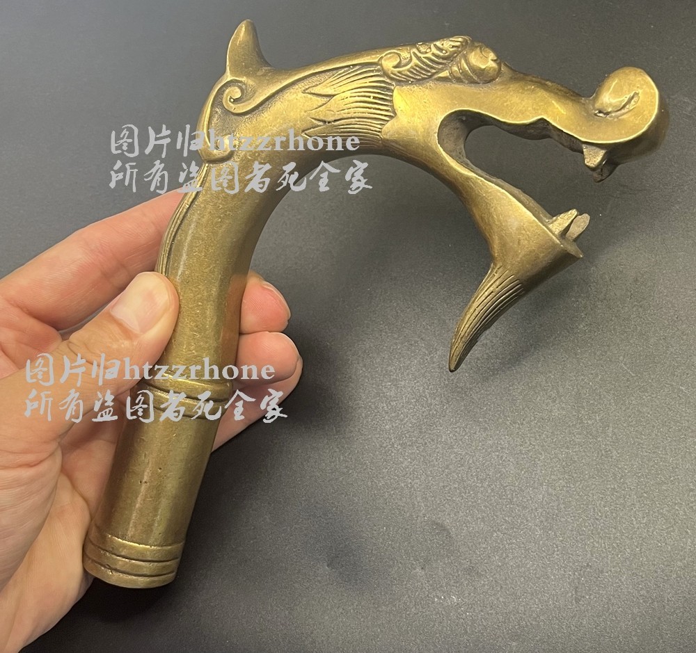 Solid Brass Dragon Head Walking Stick Cane Handle Top Topper Hand Grip Tool