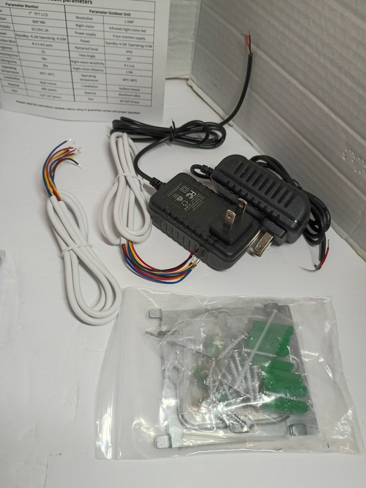 WIred Doorbell Camera with Night Vision, W/2 7in. Video Intercom System