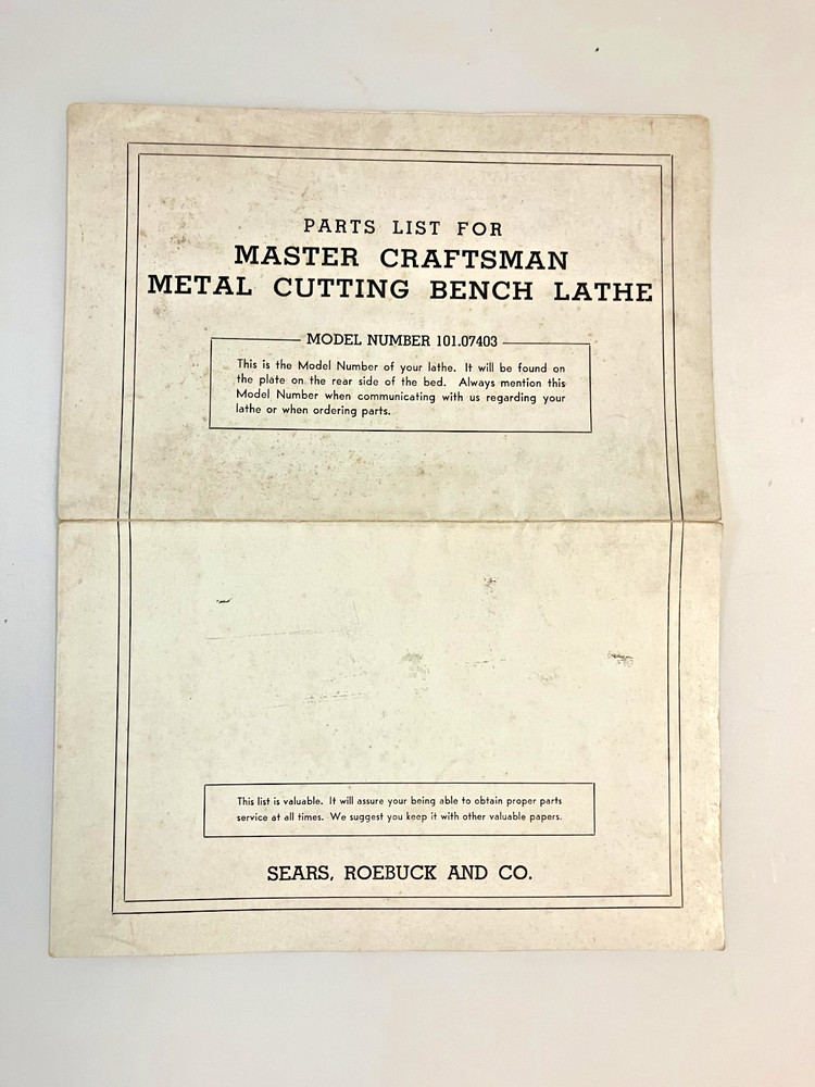 Atlas Lathe Operation Manual -USED