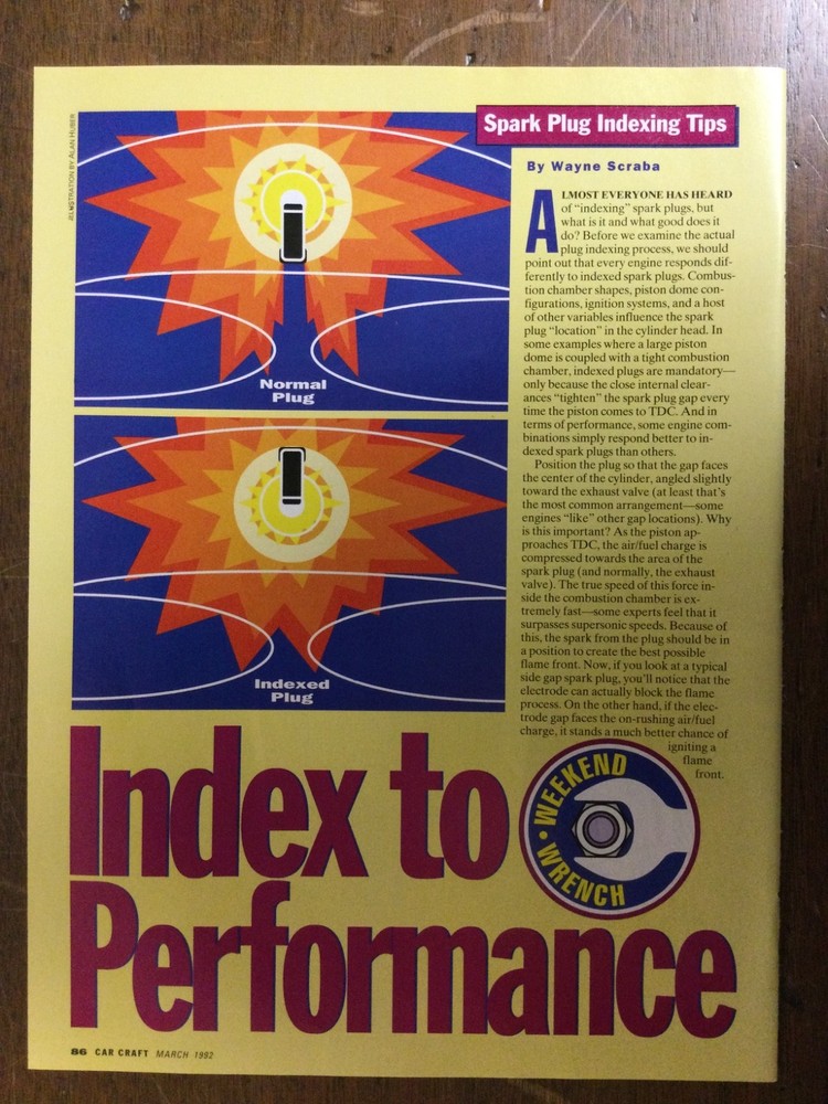 Misc 5383 Article Spark Plug Indexing Tips Index to Performance Mar 1992 4 page