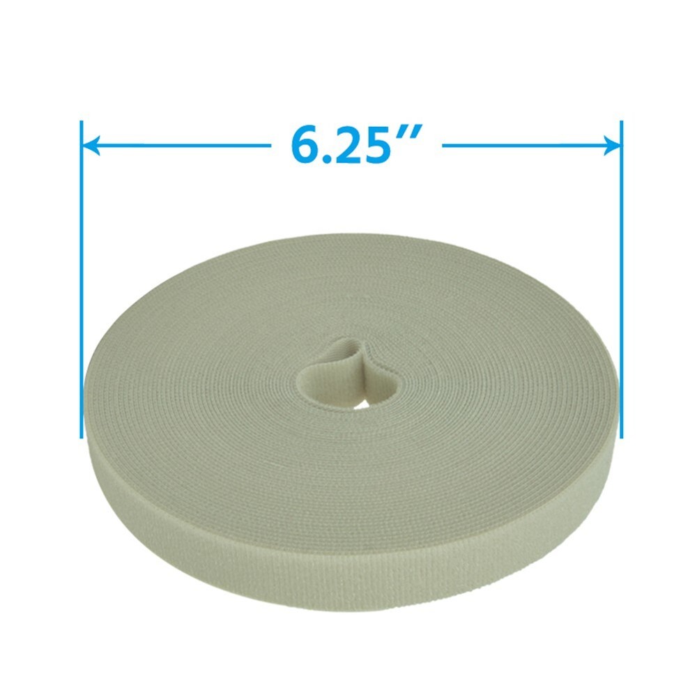 5 Pcs 50FT Roll Reusable Hook Loop Self Attaching Cable Tie Fastening Tape Gray