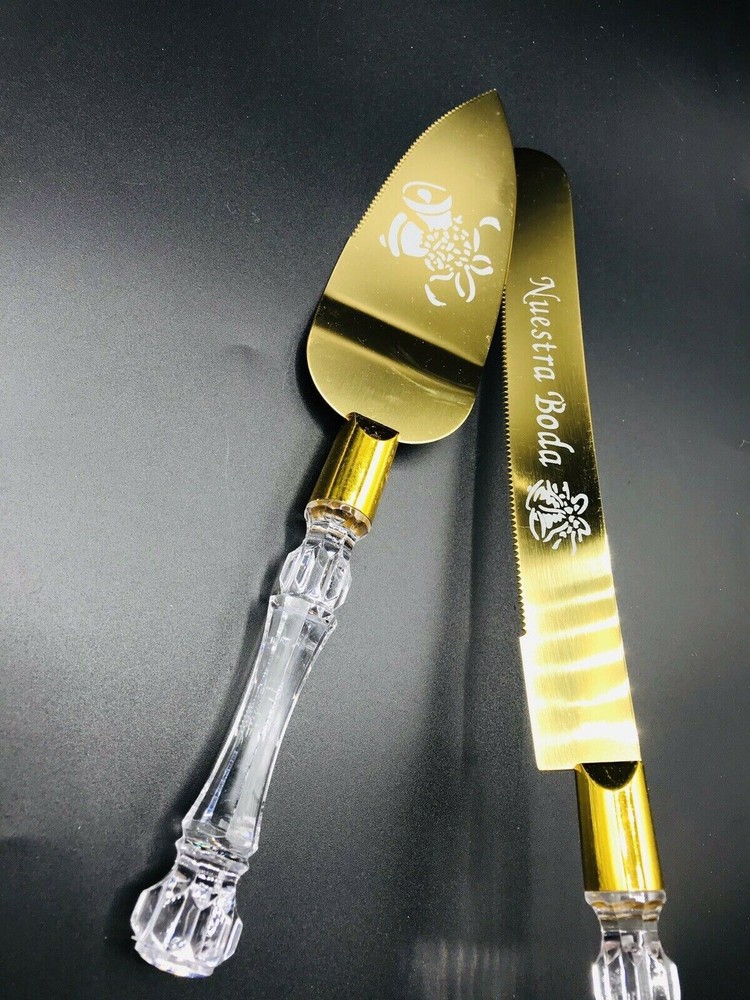 Cake Knife & Server Set Cake Cutting Set for Wedding Nuestra Boda Cake Knife Set