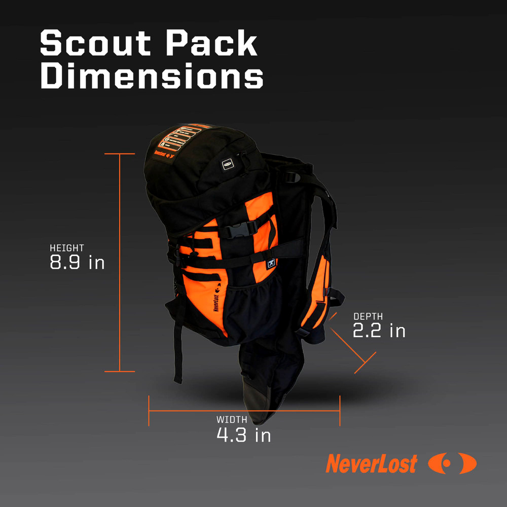 NEVERLOST NORMA ADDON SCOUT BACKPACK WITH OPEN SCABBARD BLACK ORANGE 28L