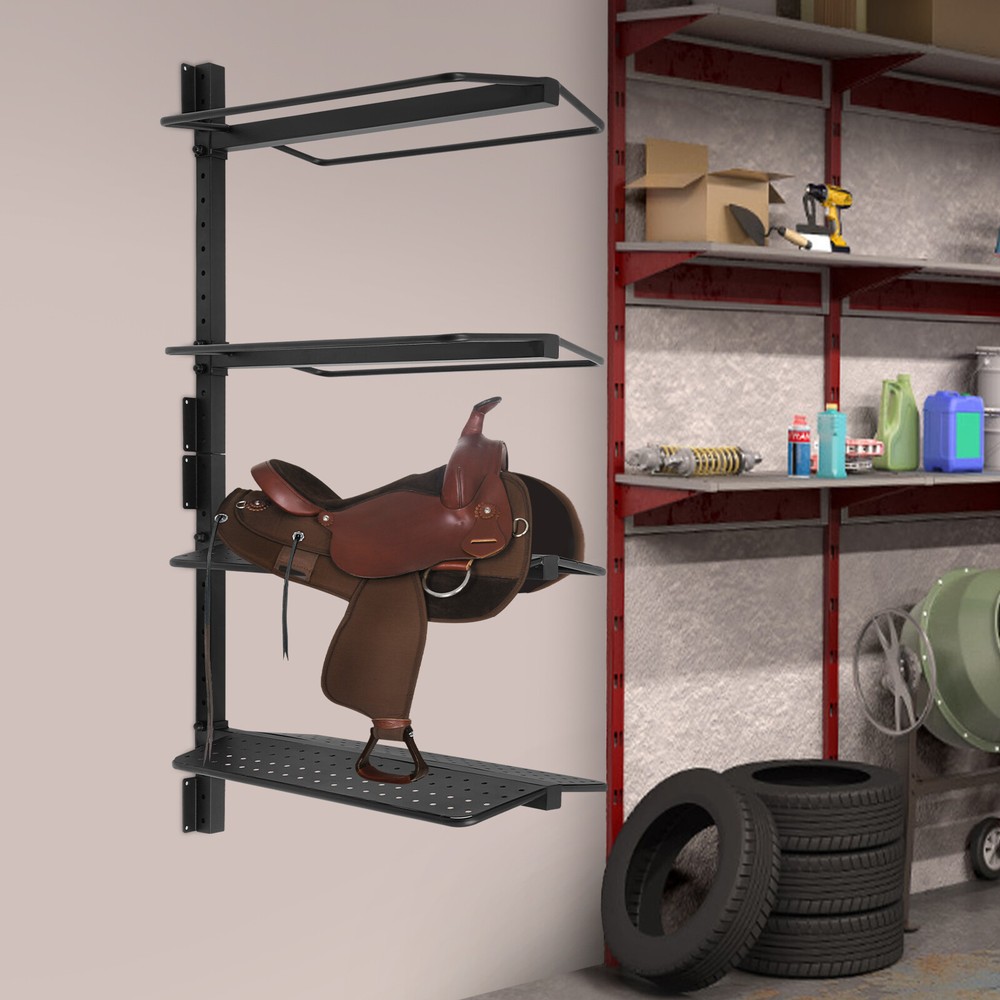 4 Tier Modern Saddle Rack Wall Mount Saddle Rack Black