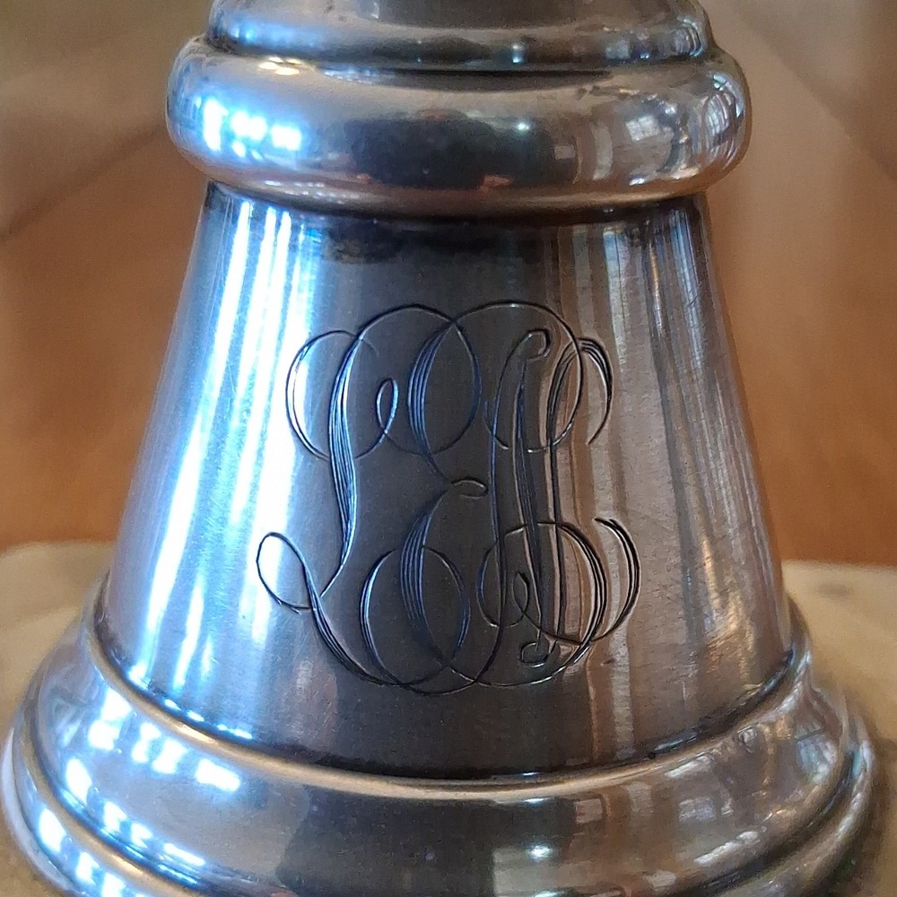 Marcus & Co. New York Sterling Silver Candlesticks Pair Monogrammed