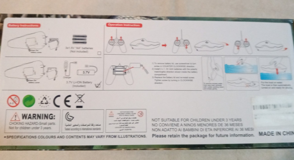 R/C full function remote control CROCODILE animal simulation radio control - NIB