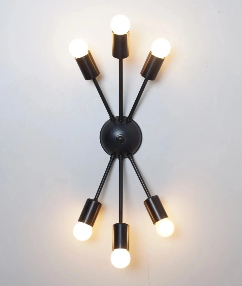 6 Arm Sputnik Wall Sconce Brass Wall Sconce Light Beside Wall Sconce.