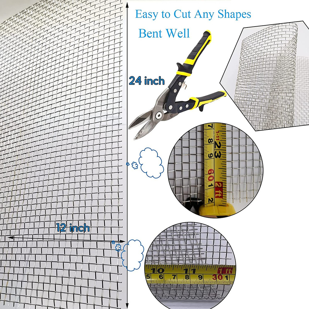 2 Pack Stainless Steel Wire Mesh Screen | 12” x 24” | 5 Mesh