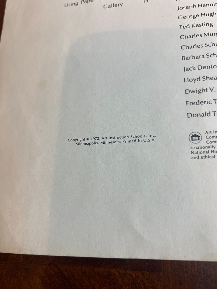 1972 art instruction schools outline drawing book
