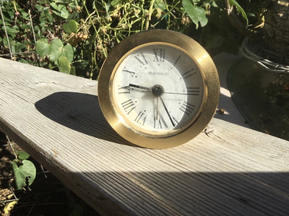 Tiffany & Co Solid Brass Desk Alarm Clock Germany 2.25"