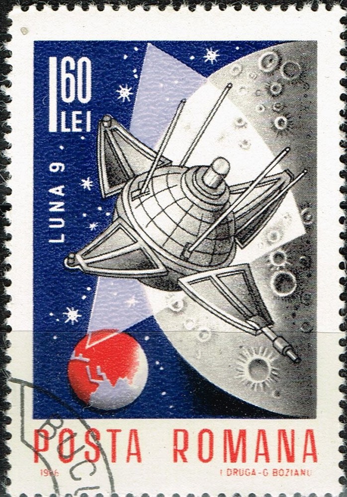 Romania Soviet Space Luna-9 Moon Flight stamp 1966 A-41