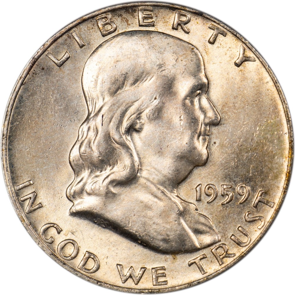 1959-D Franklin Half Dollar - Toned - AU!
