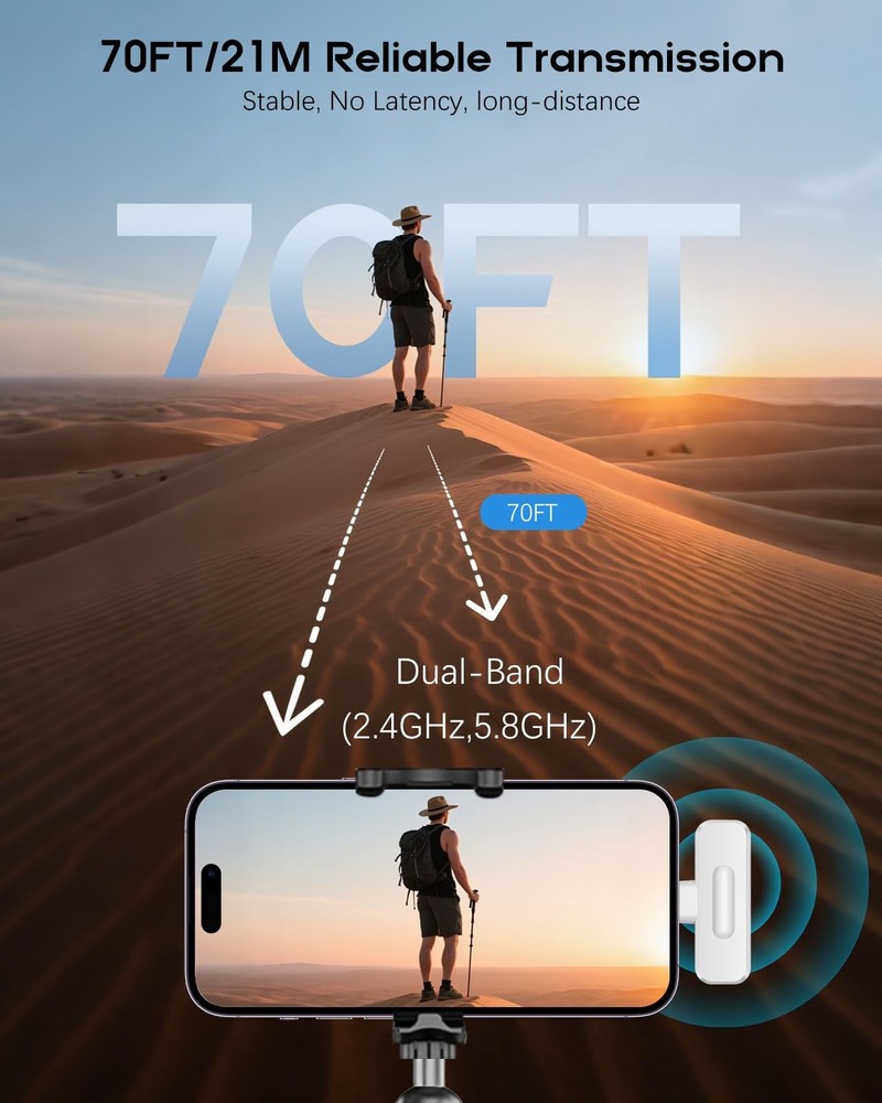 Wireless Mini Microphone for iPhone - 2 Pack Lavalier bluetooth Microphone