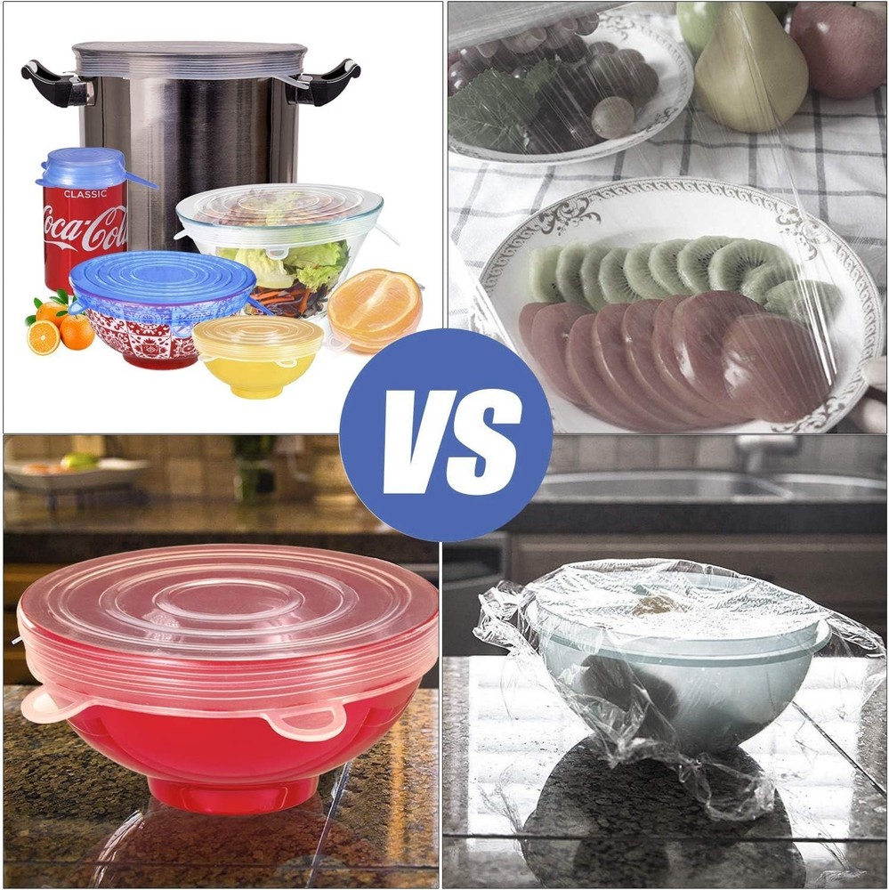 Dishwasher Safe Silicone Stretch Lids - 14 Pack for Freshness & Flexibility