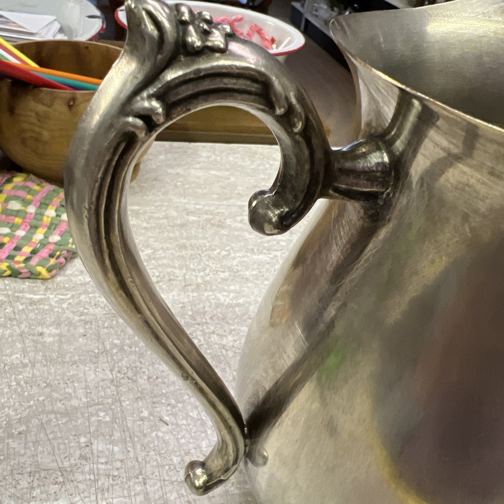 VINTAGE SILVER PLATED SILVER PLATE PITCHER W/ ICE LIP