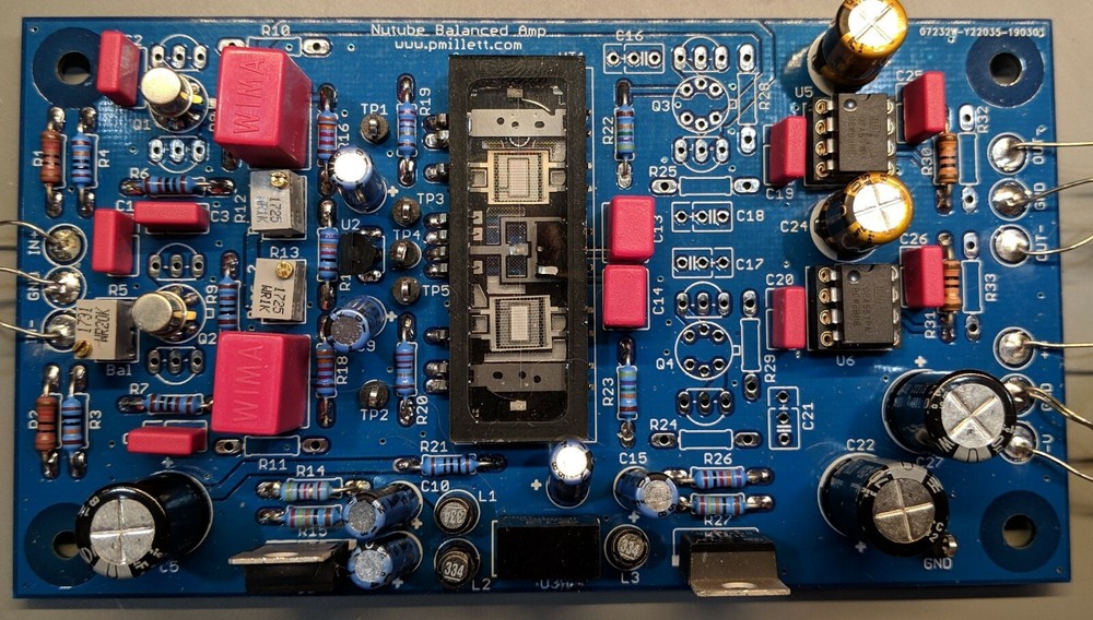 DIY PCB plus Tube - Balanced (differential) preamp/head amp using Korg Nutube