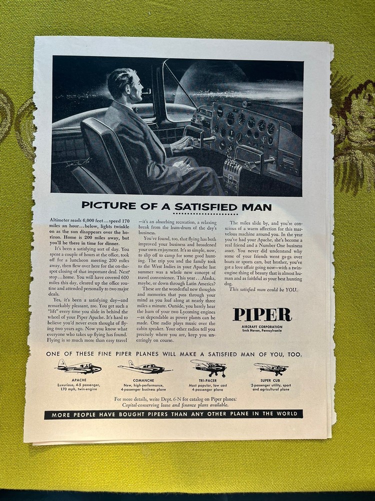 PIPER PLANE AIRPLANE 15 ADS BOOKLET PAGES