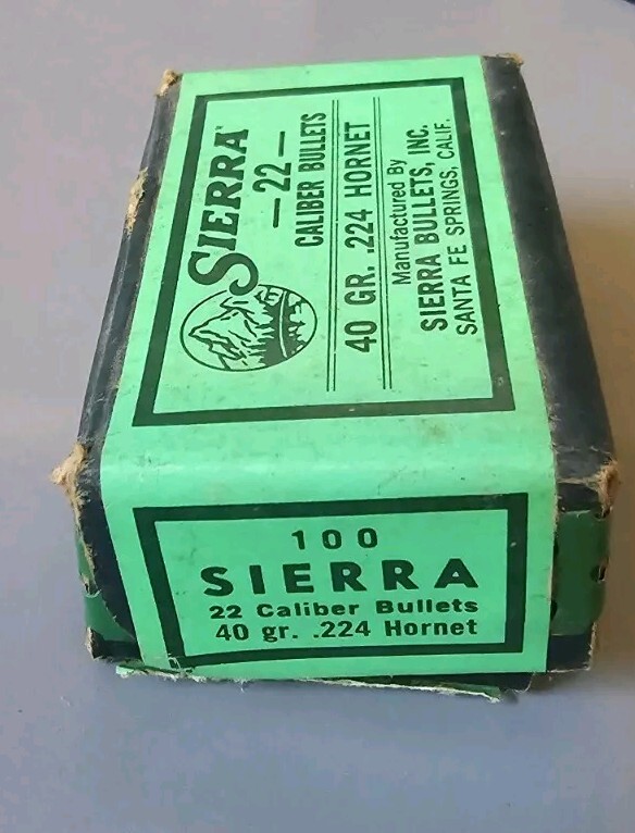 Various Vintage Empty Boxes for .224 Caliber Sierra Rifle Bullets