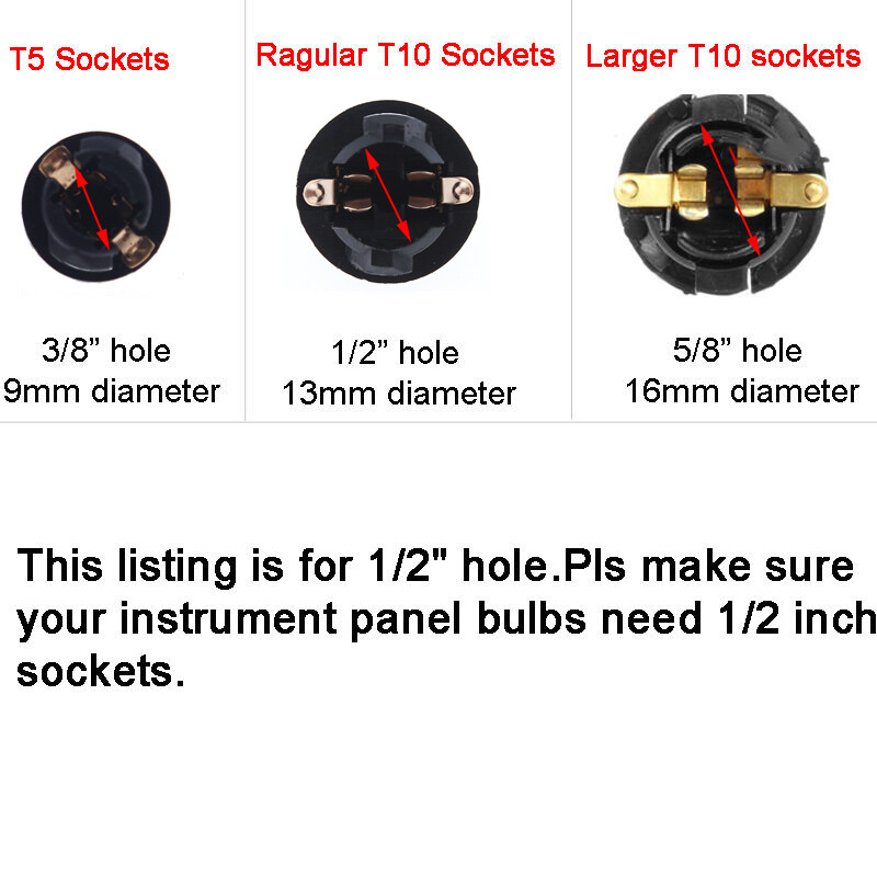 12x 194 Instrument Panel Cluster Light Bulb Lamp Dashboard Socket Plug For Mazda