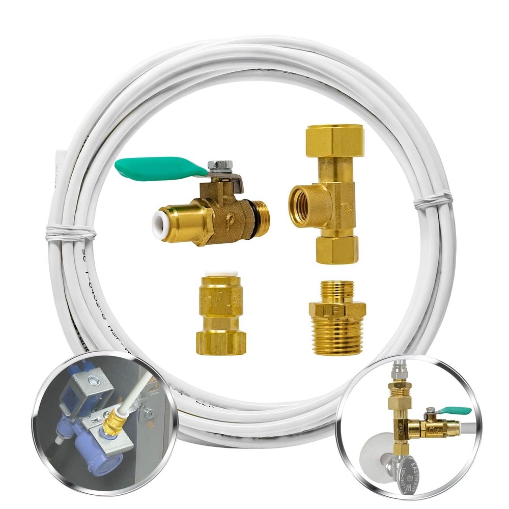 Ice Maker Fridge Installation Install Kit - 1/4" Valve & Supply Line