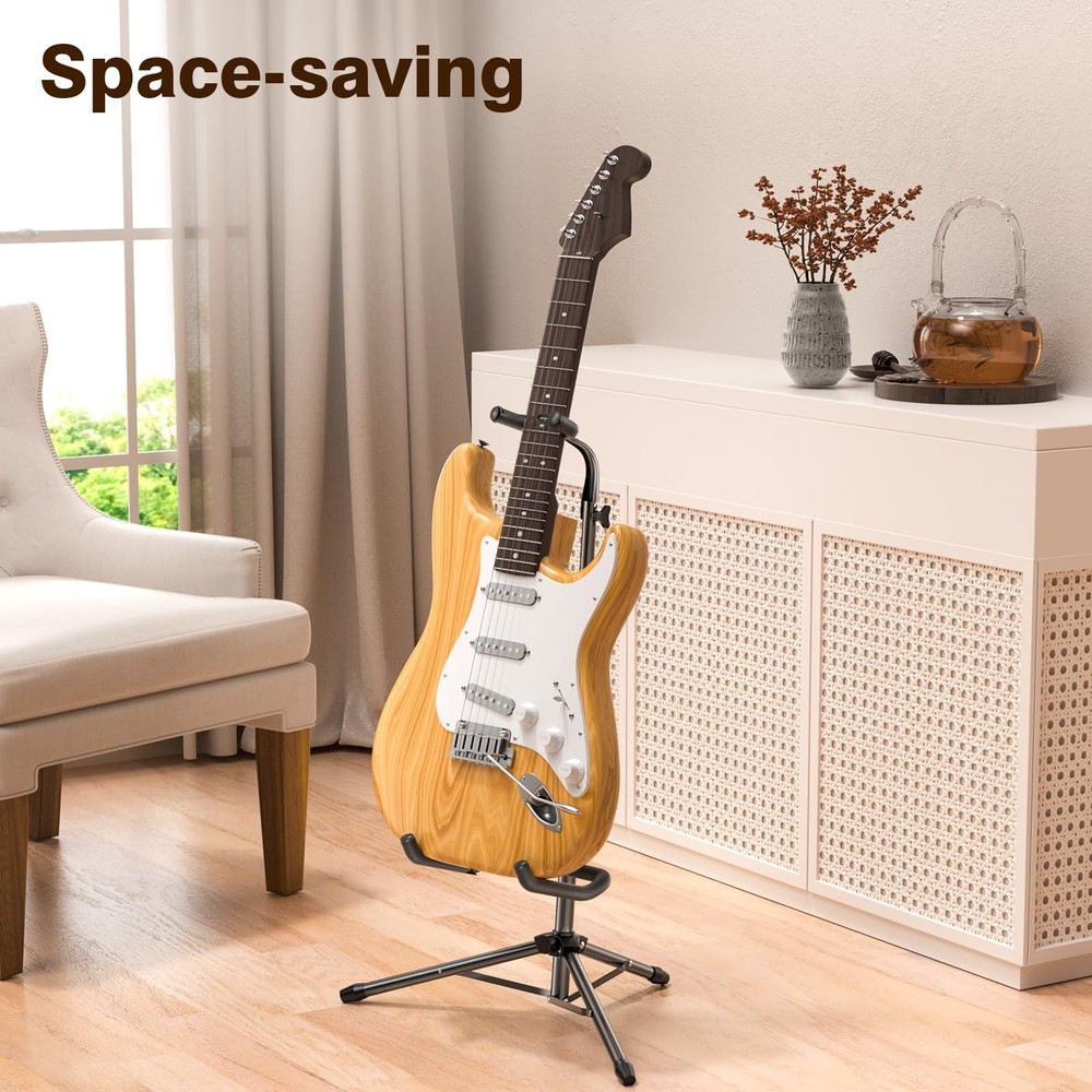 New Bee Guitar Stand, 2 Pack Height Adjustable Foldable Stand with 2