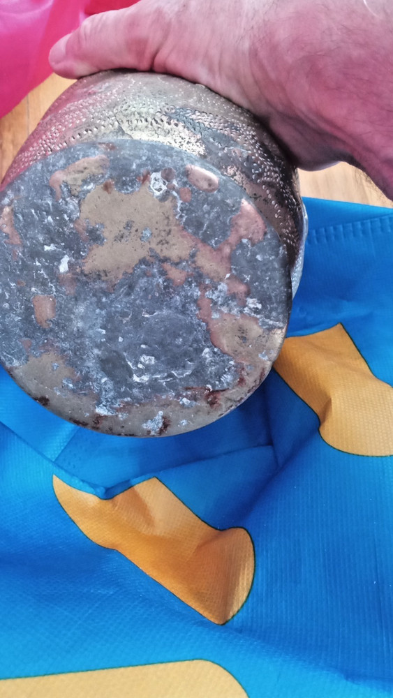 Middle Eastern Copper Bowl with Christian Symbolism