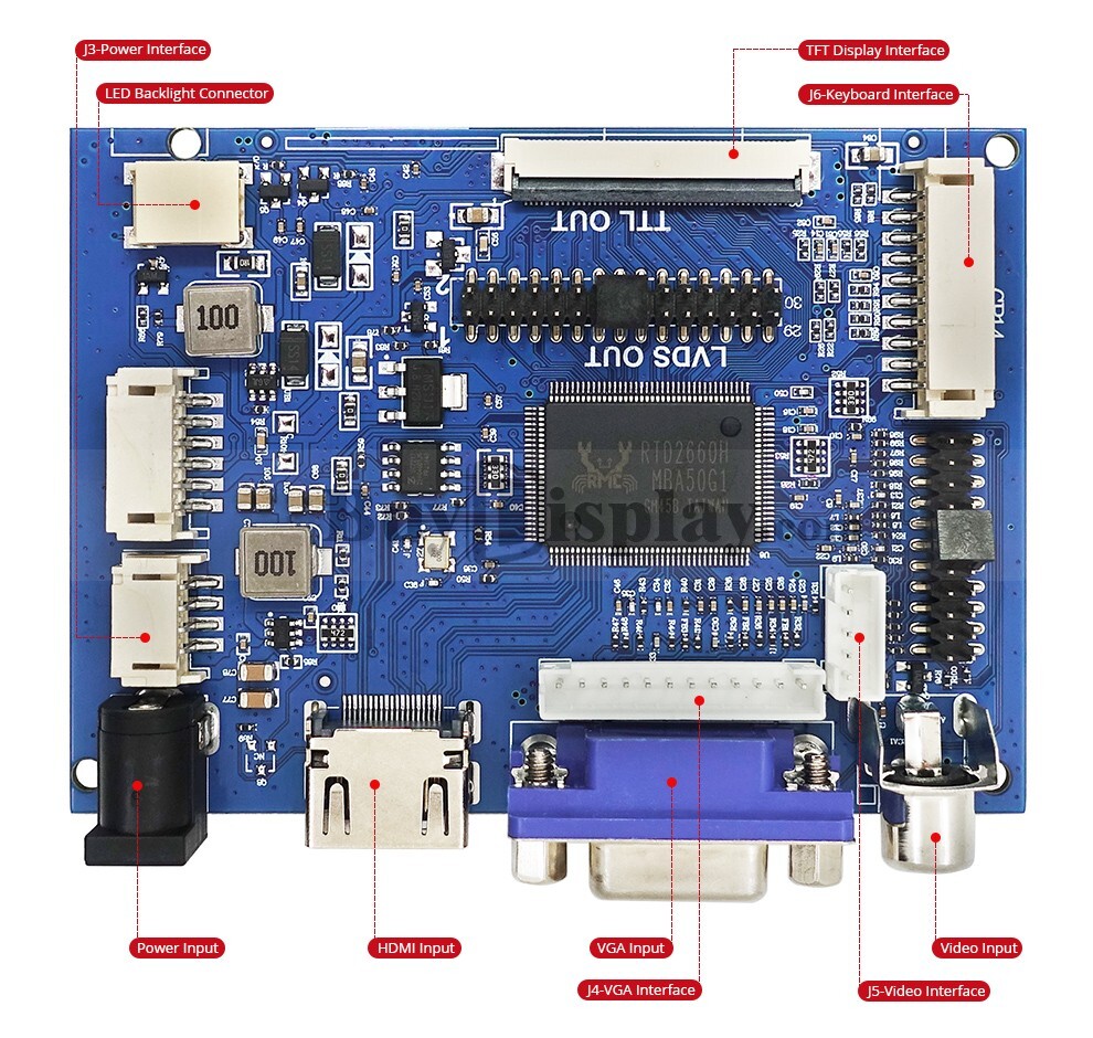 5"5.0 inch TFT LCD Module Display w/HDMI+VGA+Video AV Driver for Raspberry PI
