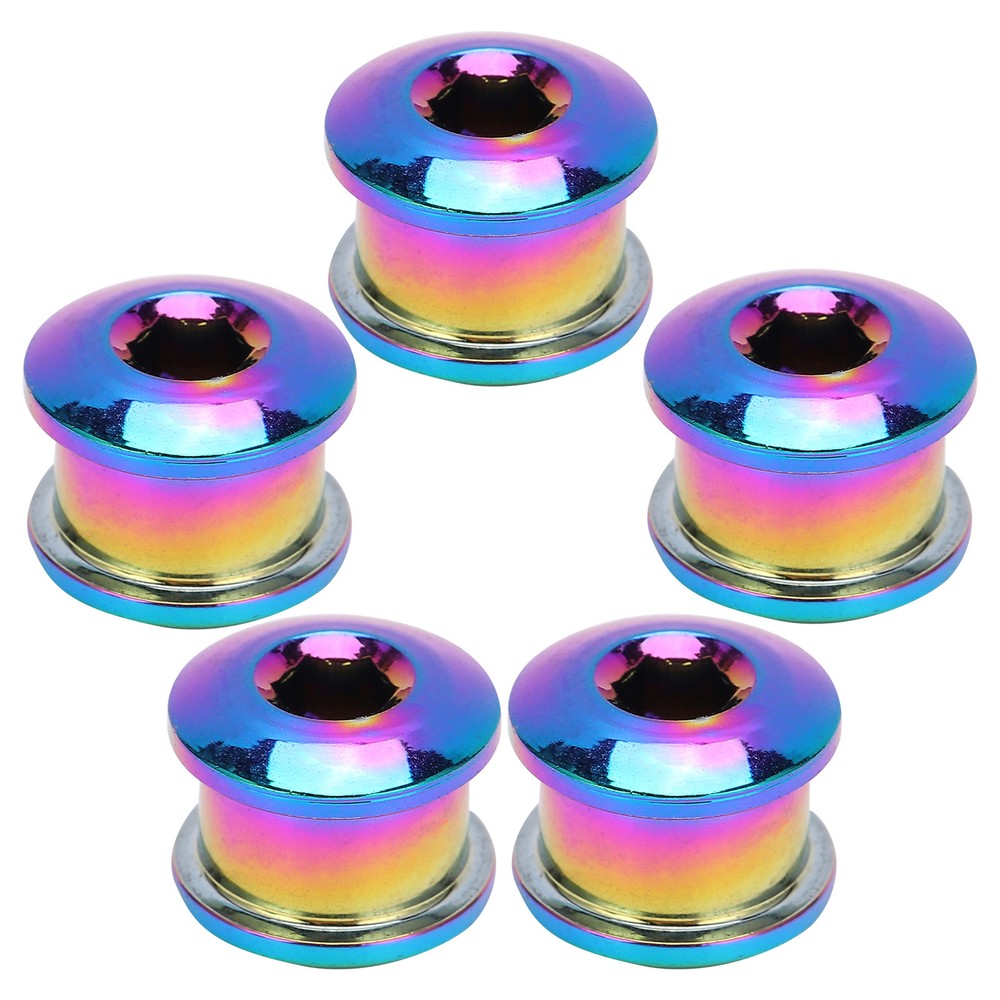 (Multicolor)5Pcs Chainring Bolts RustProof Easily Install Disc Screw CH