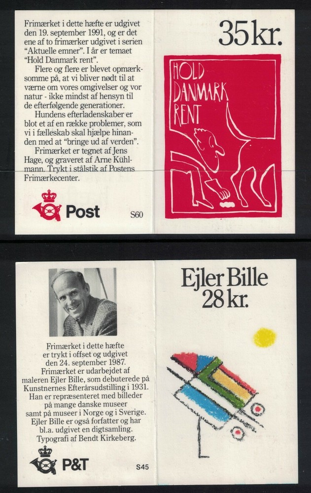 Denmark Booklets '91 Keep Denmark Clean HS60 & '87 Abstract HS45 Complete (131)