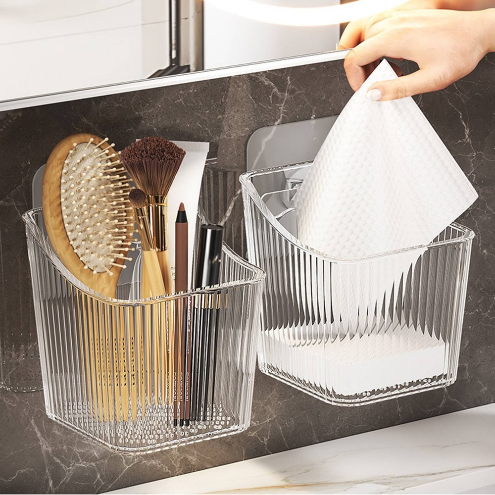 Plastic Hanging Basket Easy to Install Plastic Hanging Organizer Damage Clear
