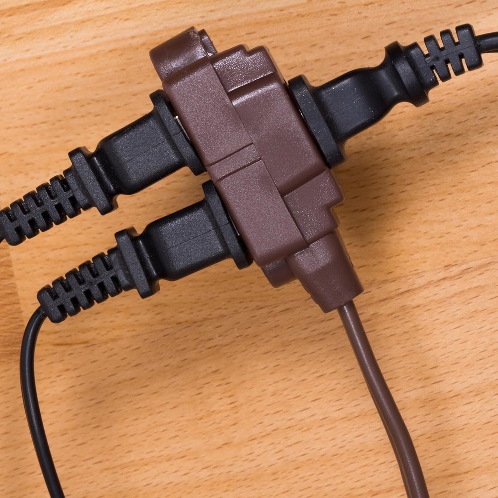3-Outlet Extension Cord - 15 Ft, Brown