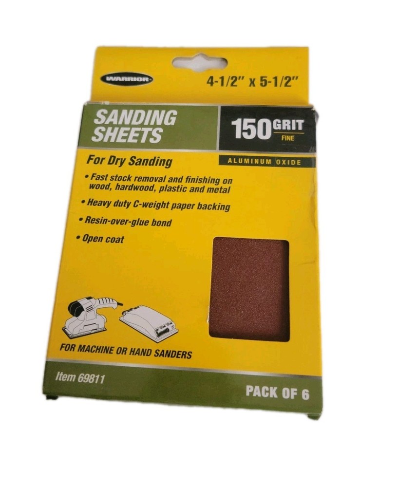 WARRIOR Sanding Sheets 6 Pck  150 Grit