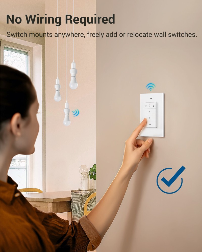 DEWENWILS Remote Control Light Socket, Wireless Light Switch 3 Socket 1 Controll