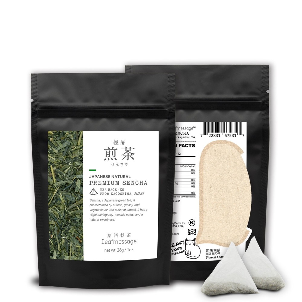 Leafmessage Tea - Premium Sencha Tea Bags Artisan Tea 極品煎茶 せんちゃ 12-pack