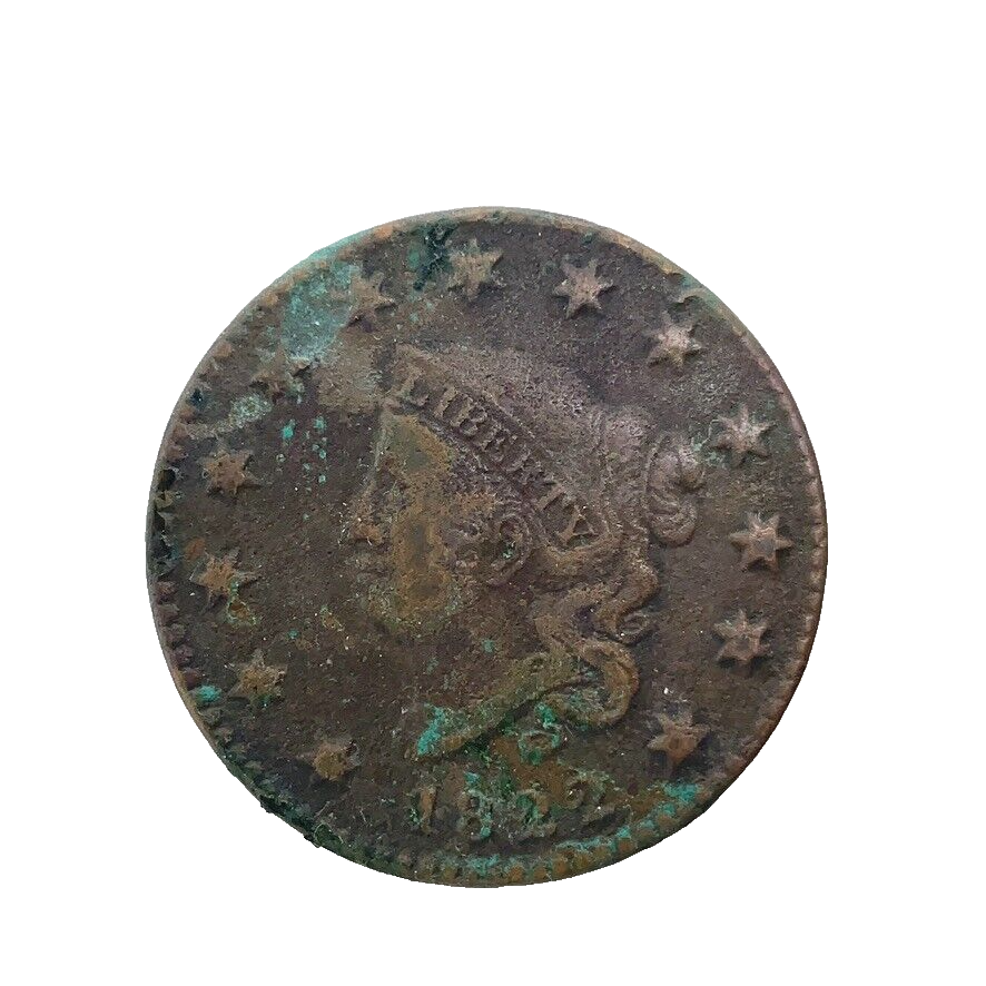 1822 1c Coronet Head Large Cent VF Copper US Coin