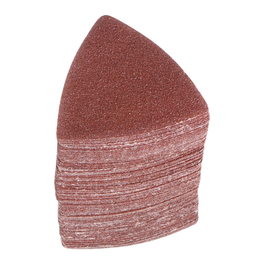 100pcs 40 Grits 80mm Aluminum Oxide Triangular Hook & Loop Sandpapers Pads