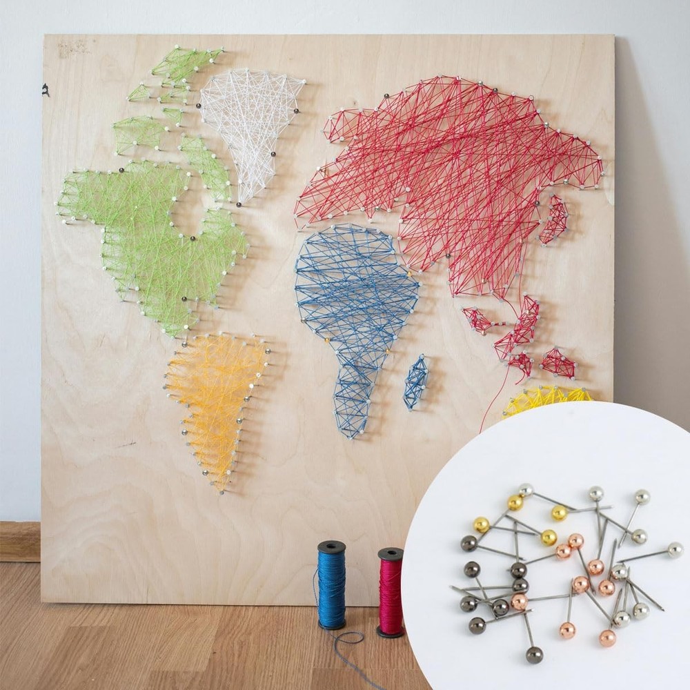 200 Pieces Map Push Pins, Small Round Head Marking Silver