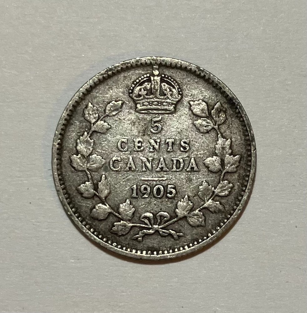 1905 Canada Silver 5 Cents