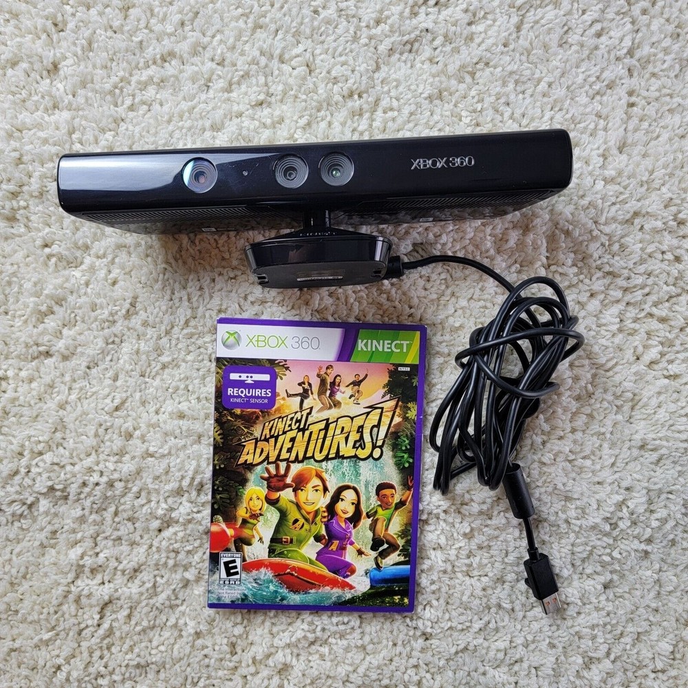 Microsoft Xbox 360 Kinect Sensor Bar Model 1473 Black w/ Kinect Adventures