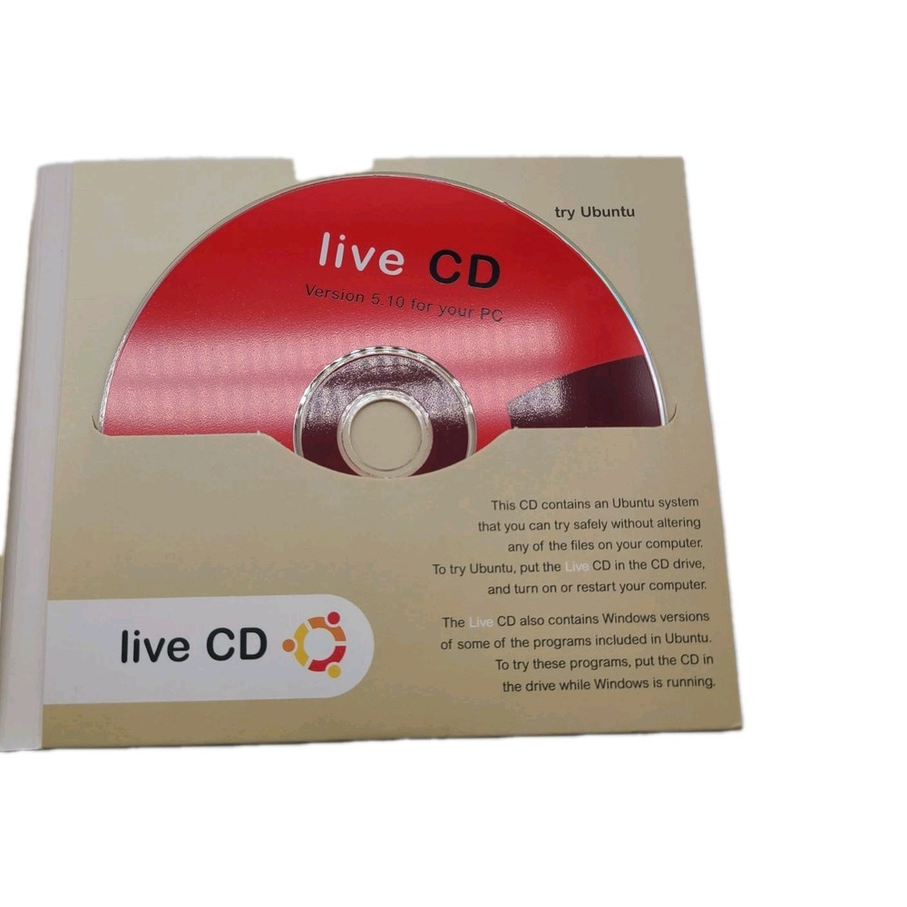 Rare Ubuntu Linux 5.10 PC Edition Vintage Linux for Human Beings