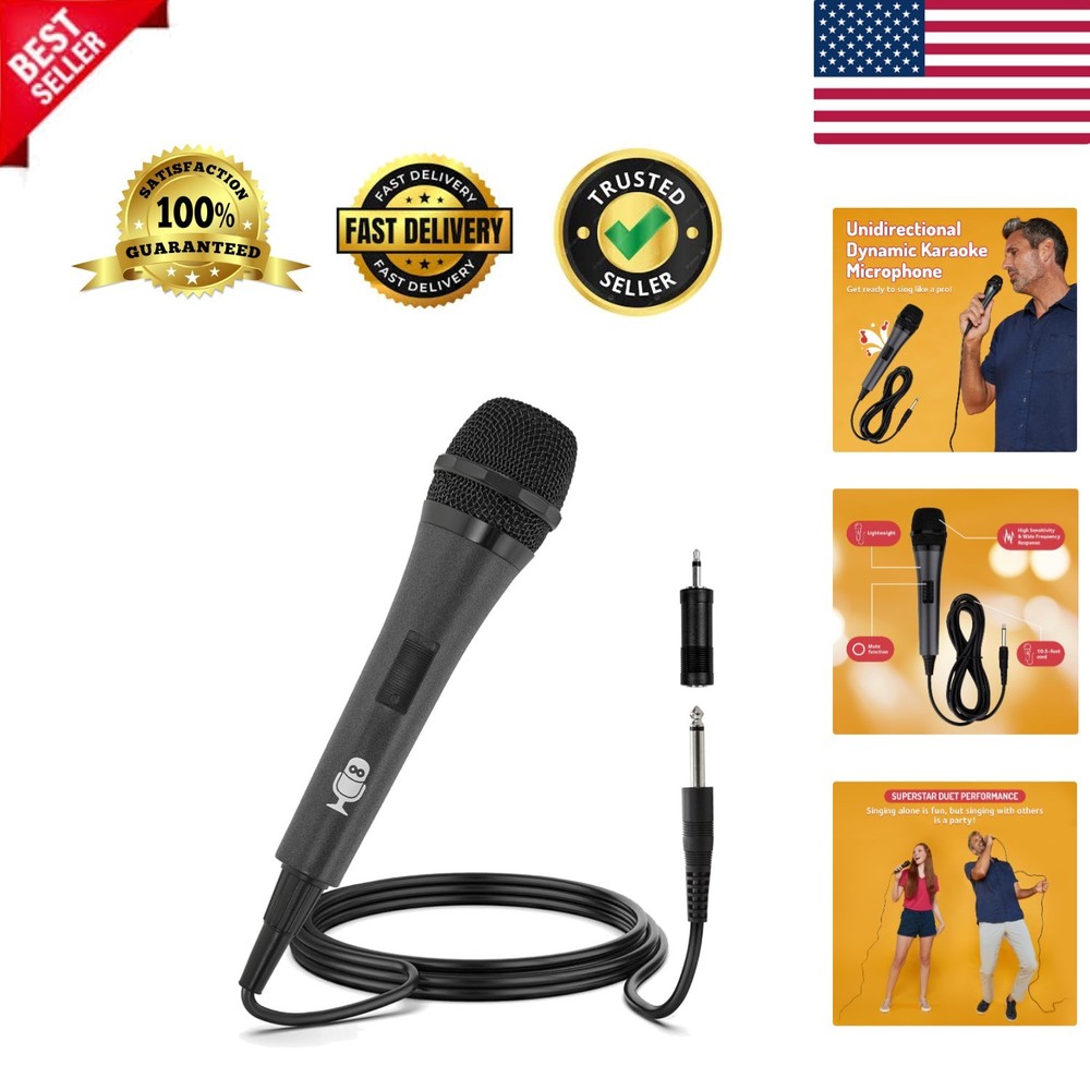 Professional Unidirectional Dynamic Microphone for Karaoke Machines & Speakers
