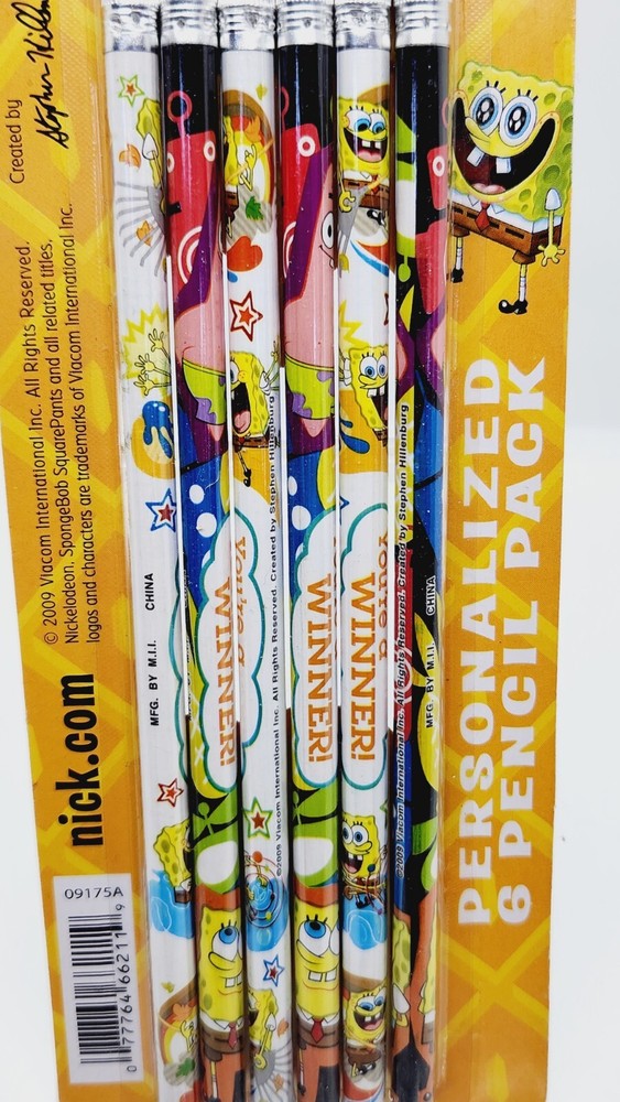 Spongebob Squarepants Personalized 6 Pencil Pack Nickelodeon
