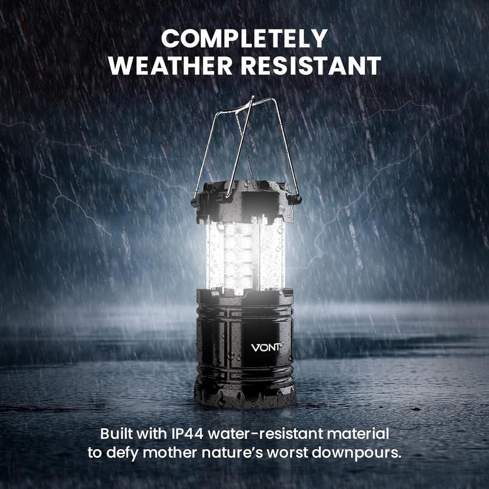 VONT 4 PACK LED CAMPING LANTERN, LED LANTERNS COLLAPSIBLE - 4 - Scratch & Dent