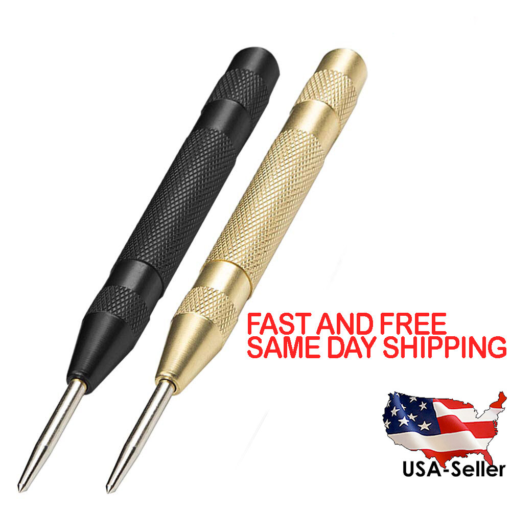 2PCS Automatic Center Punch Strikes Surface Hammer Spring Loaded Window Breaker