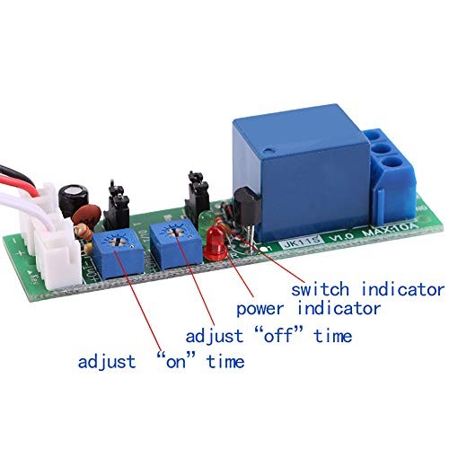 DC 5V 12V 24V Adjustable Cycle Trigger Delay Timing Timer Relay On/Off...
